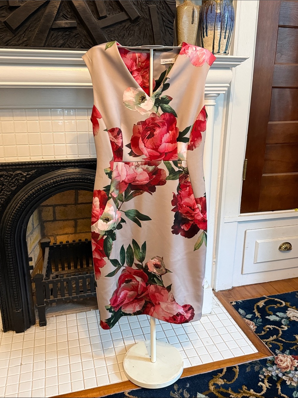 Calvin Klein Midi Dress with Floral Print-worn 2-3 times. 139 retail